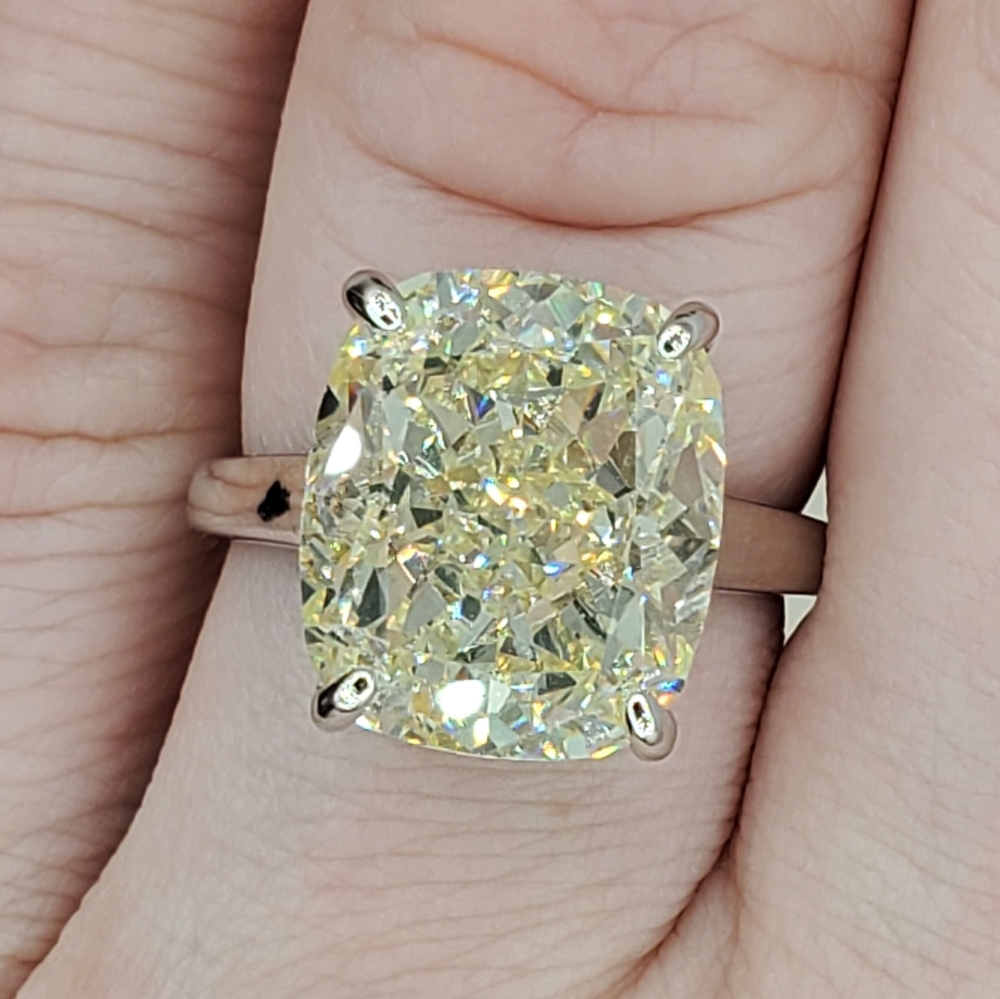 12CTW Assher Cut Radiant Ice Crushed High Carbon Lab Diamond Ring 925 Stamped - Picture 8 of 13